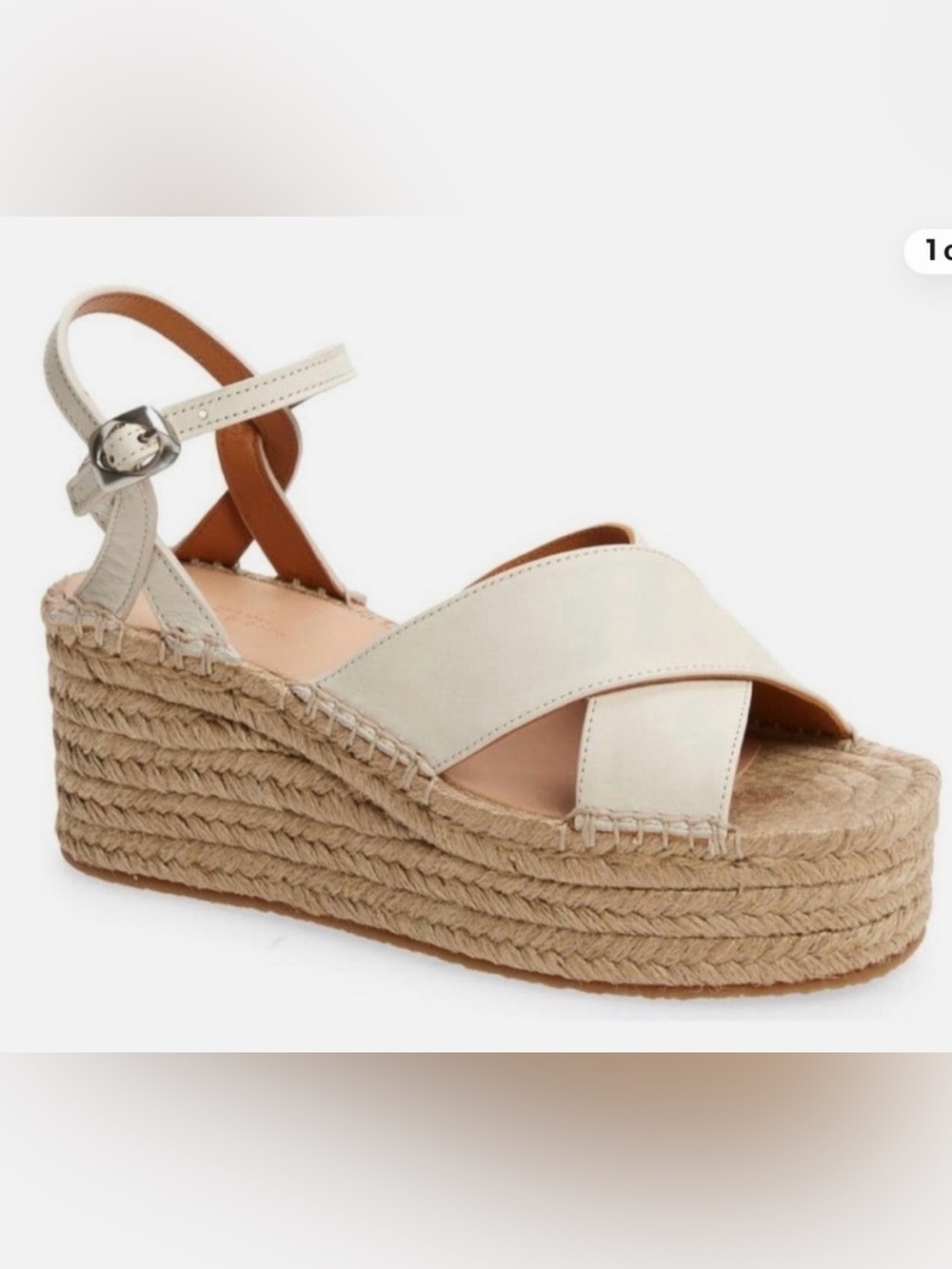 rag & bone Hera Cream Espadrille Wedge Sandals